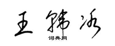 梁锦英王韩冰草书个性签名怎么写