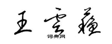 梁锦英王云苏草书个性签名怎么写
