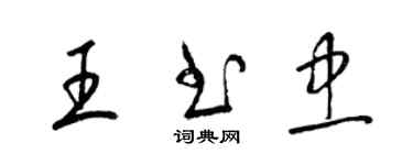 梁锦英王书忠草书个性签名怎么写