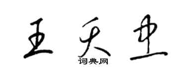 梁锦英王夭忠草书个性签名怎么写