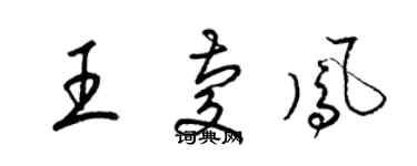 梁锦英王庆凤草书个性签名怎么写