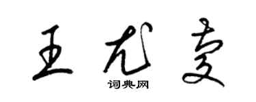 梁锦英王尤庆草书个性签名怎么写