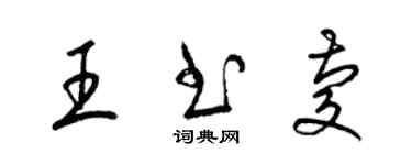 梁锦英王书庆草书个性签名怎么写
