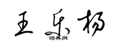 梁锦英王乐杨草书个性签名怎么写