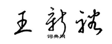 梁锦英王新裕草书个性签名怎么写