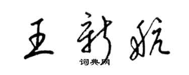 梁锦英王新航草书个性签名怎么写
