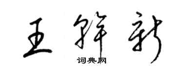 梁锦英王干新草书个性签名怎么写