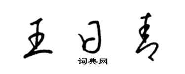 梁锦英王日青草书个性签名怎么写