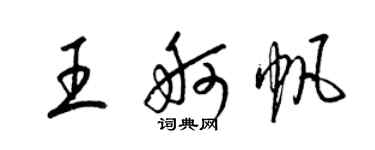 梁锦英王舸帆草书个性签名怎么写