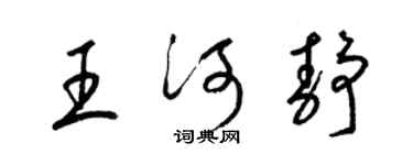 梁锦英王河静草书个性签名怎么写