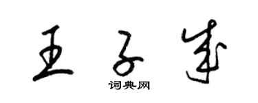 梁锦英王子成草书个性签名怎么写