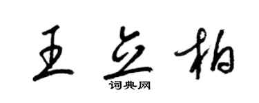 梁锦英王立柏草书个性签名怎么写