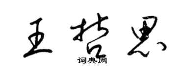 梁锦英王哲思草书个性签名怎么写