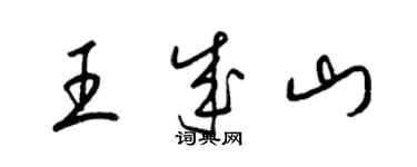 梁锦英王成山草书个性签名怎么写
