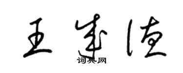 梁锦英王成德草书个性签名怎么写