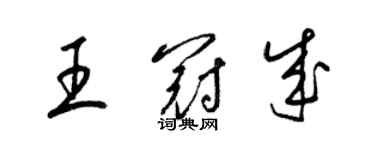 梁锦英王冠成草书个性签名怎么写