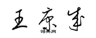 梁锦英王康成草书个性签名怎么写