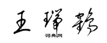 梁锦英王瑞鹤草书个性签名怎么写
