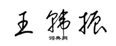 梁锦英王韩振草书个性签名怎么写