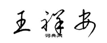 梁锦英王祥安草书个性签名怎么写