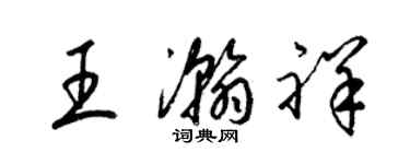 梁锦英王瀚祥草书个性签名怎么写