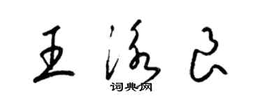 梁锦英王泳良草书个性签名怎么写