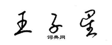 梁锦英王子星草书个性签名怎么写