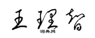 梁锦英王理智草书个性签名怎么写