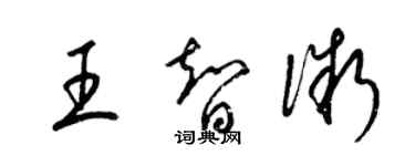 梁锦英王智微草书个性签名怎么写