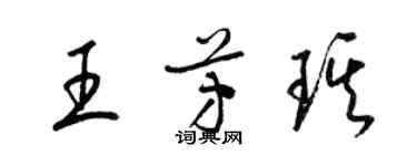梁锦英王芳琪草书个性签名怎么写