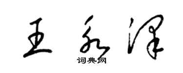 梁锦英王永泽草书个性签名怎么写