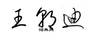 梁锦英王朝迪草书个性签名怎么写