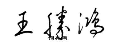 梁锦英王胜鸿草书个性签名怎么写