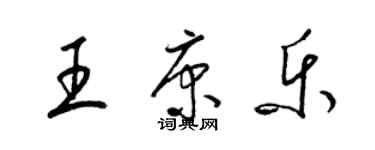 梁锦英王康乐草书个性签名怎么写