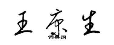 梁锦英王康生草书个性签名怎么写