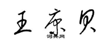 梁锦英王康贝草书个性签名怎么写