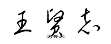 梁锦英王贤志草书个性签名怎么写