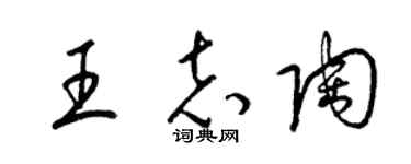梁锦英王志陶草书个性签名怎么写