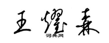 梁锦英王耀森草书个性签名怎么写