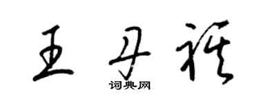 梁锦英王丹祺草书个性签名怎么写
