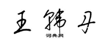 梁锦英王韩丹草书个性签名怎么写