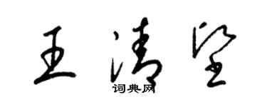 梁锦英王清坚草书个性签名怎么写