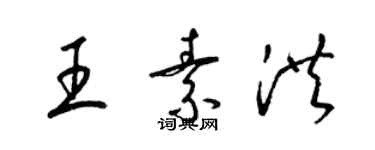 梁锦英王素洪草书个性签名怎么写