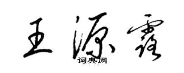 梁锦英王源露草书个性签名怎么写