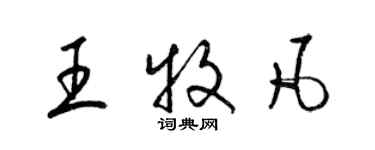 梁锦英王牧凡草书个性签名怎么写