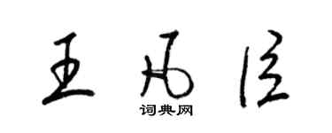 梁锦英王凡臣草书个性签名怎么写
