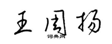 梁锦英王周扬草书个性签名怎么写