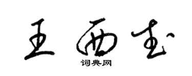梁锦英王西武草书个性签名怎么写