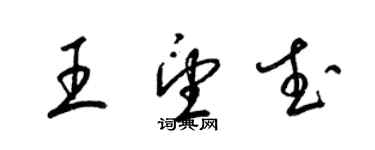 梁锦英王望武草书个性签名怎么写