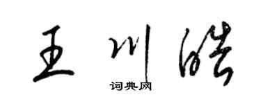 梁锦英王川皓草书个性签名怎么写